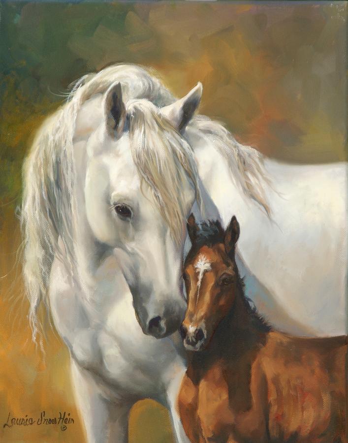Bay Horse Painting - Cherished by Laurie Snow Hein