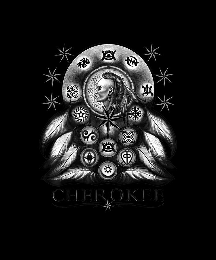 Cherokee Indian Native American Warrior Dream Catcher Drawing by Yvonne