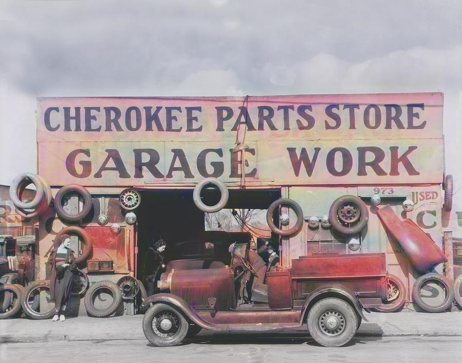 Cherokee Parts Store Colorized Photograph by Walker Evans