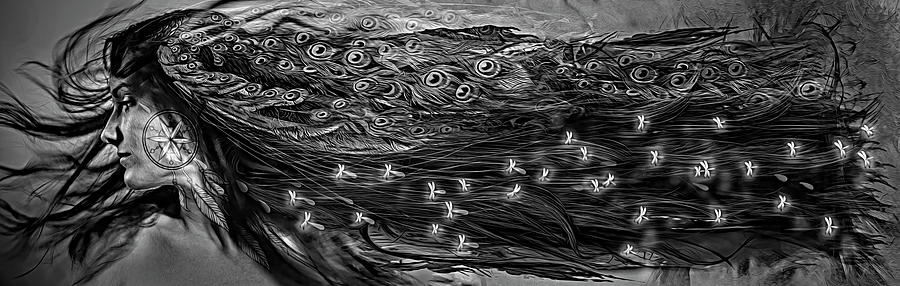 Cherokee Tears Become Fireflies Black and White Photograph by Debra and Dave Vanderlaan