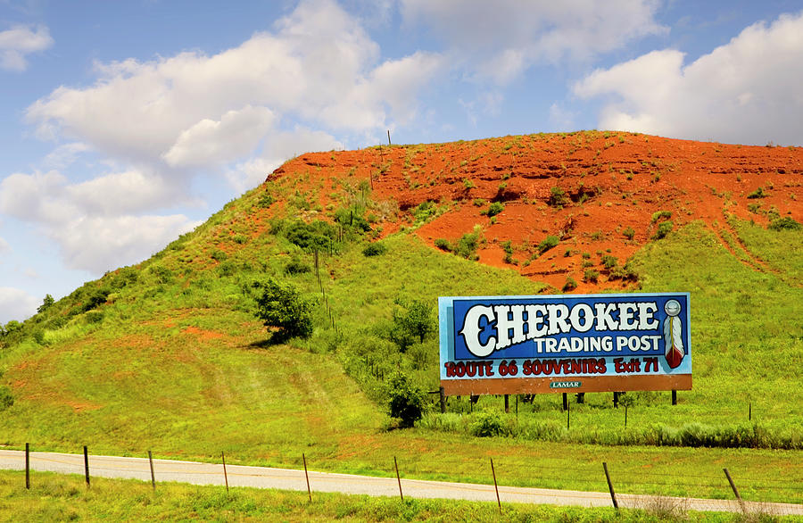 Cherokee Trading Post Sign Photograph by Bob Pardue
