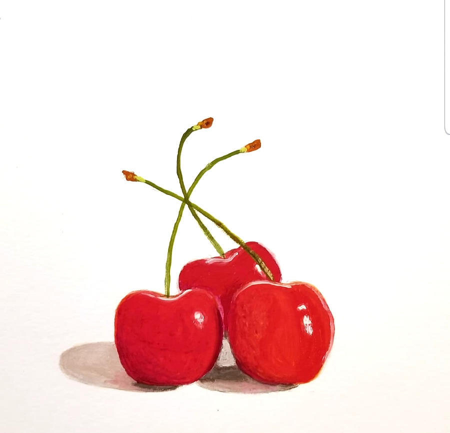 Cherries Painting by Karyn Robinson