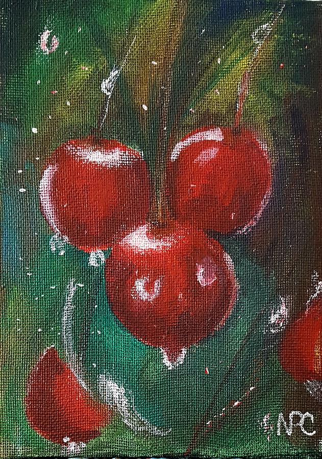 Cherries Painting by Naomi Cooper
