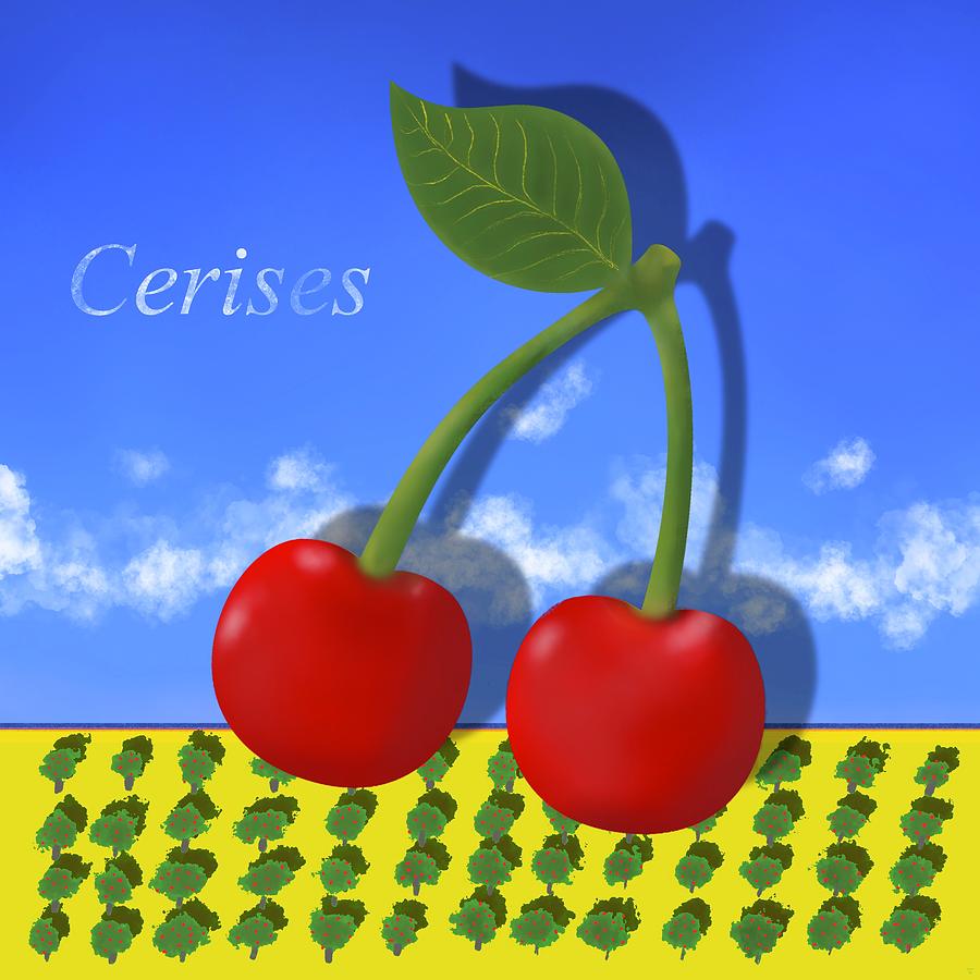 Cherries Digital Art by Steve Hayhurst