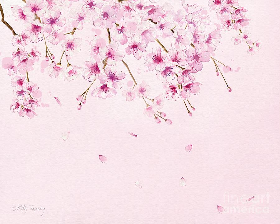 Cherry Blossom 4 Painting by Melly Terpening