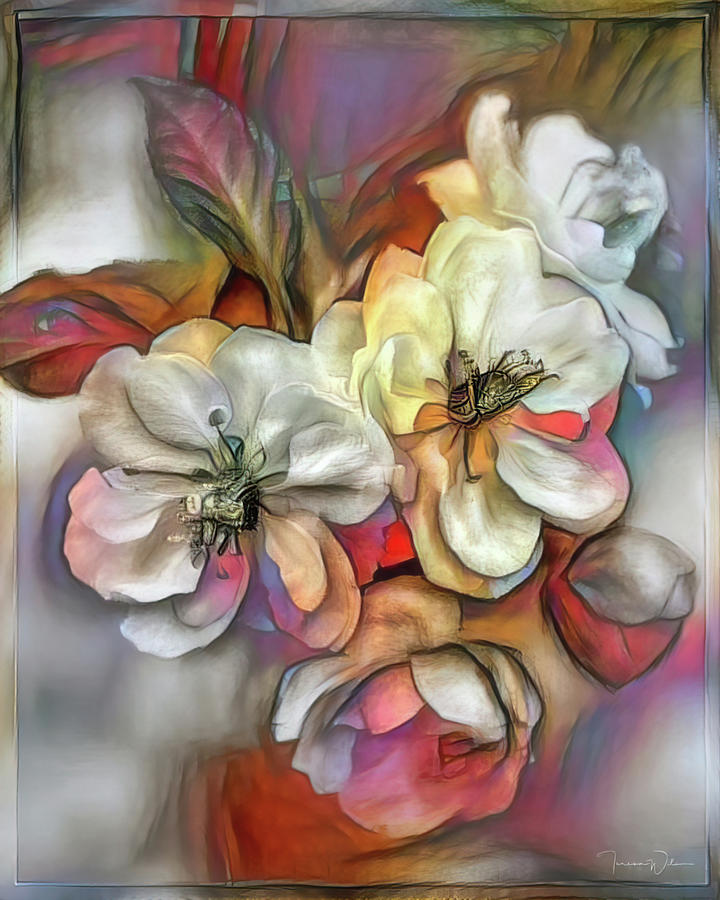 Cherry Blossom Abstract Digital Art by Teresa Wilson