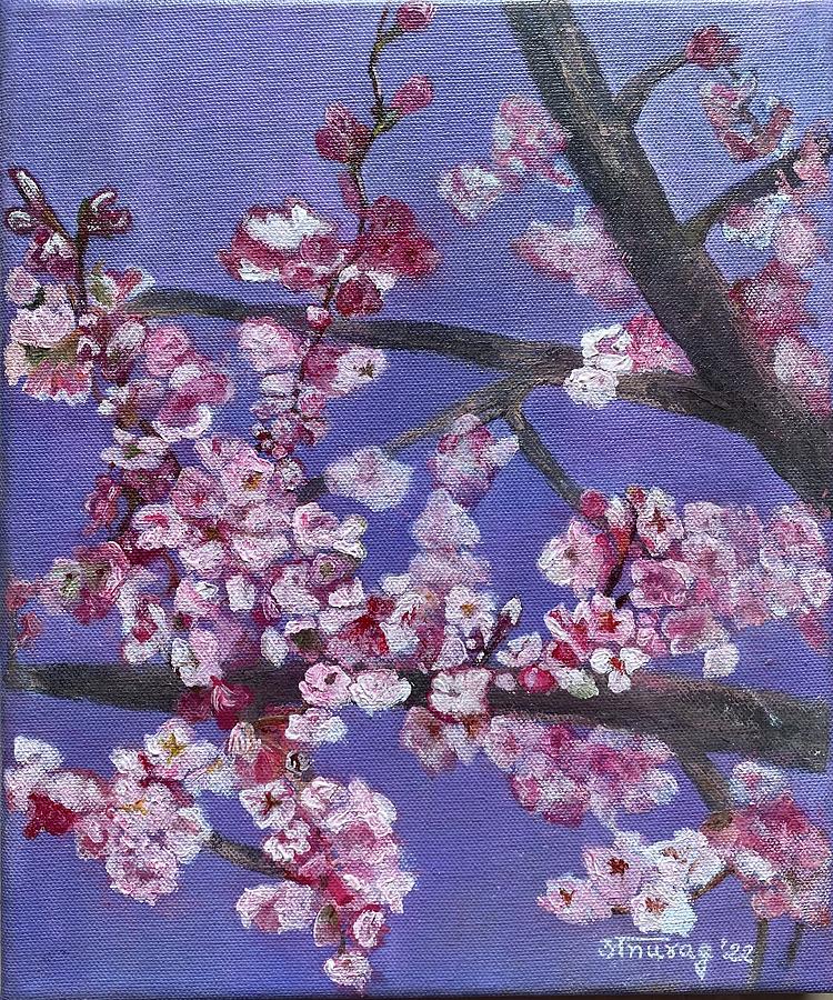 Cherry Blossom Painting by Anurag Anand - Fine Art America