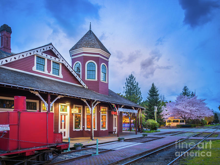 Cherry Blossom at Northwest Railway Museum Photograph by Inge Johnsson