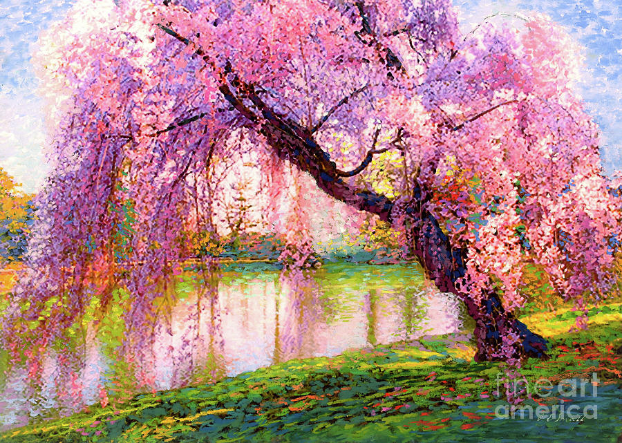 Landscape Painting - Cherry Blossom Beauty by Jane Small
