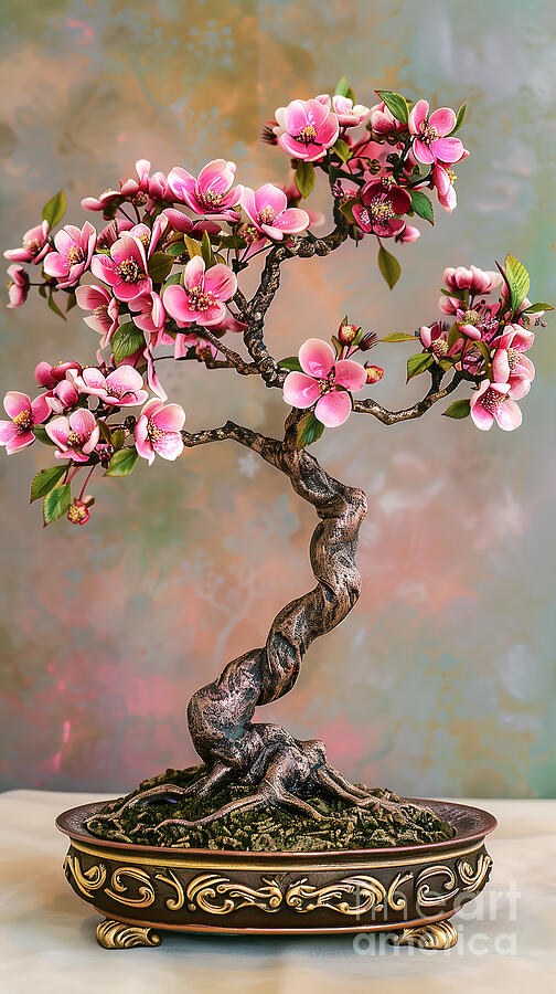 Cherry Blossom Bonsai Tree Series 03022024a Digital Art by Carlos Diaz