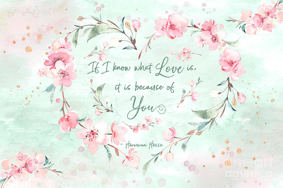 Cherry Blossom Love Card and Art Digital Art by Anita Pollak