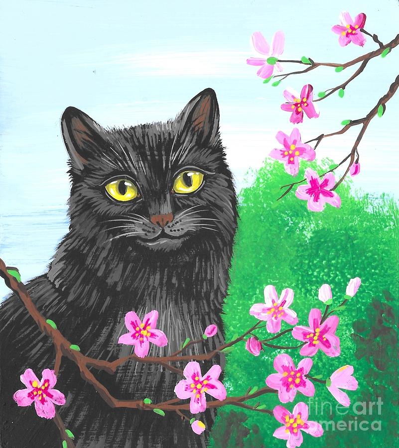 Cherry Blossom Painting by Margaryta Yermolayeva