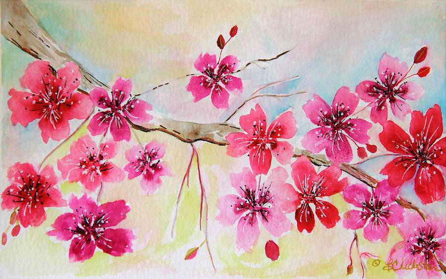 Cherry Blossom Morning Light Painting by Barbara Chichester