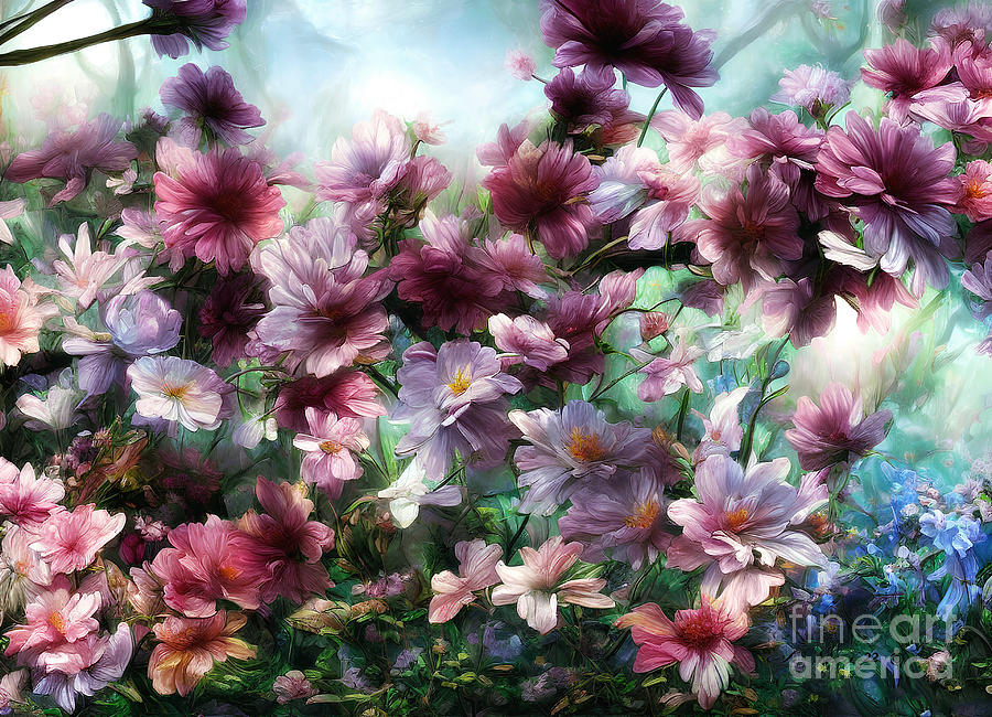 Cherry Blossom Splash Digital Art by Shari Nees