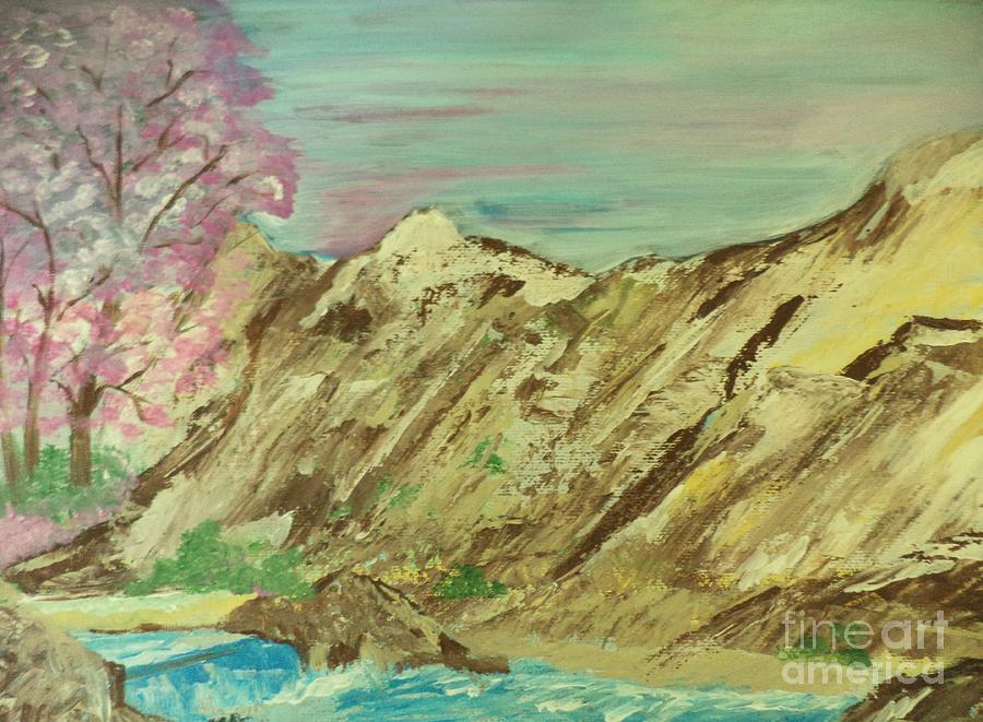 Cherry Blossom Stream Painting # 114 Painting by Donald Northup