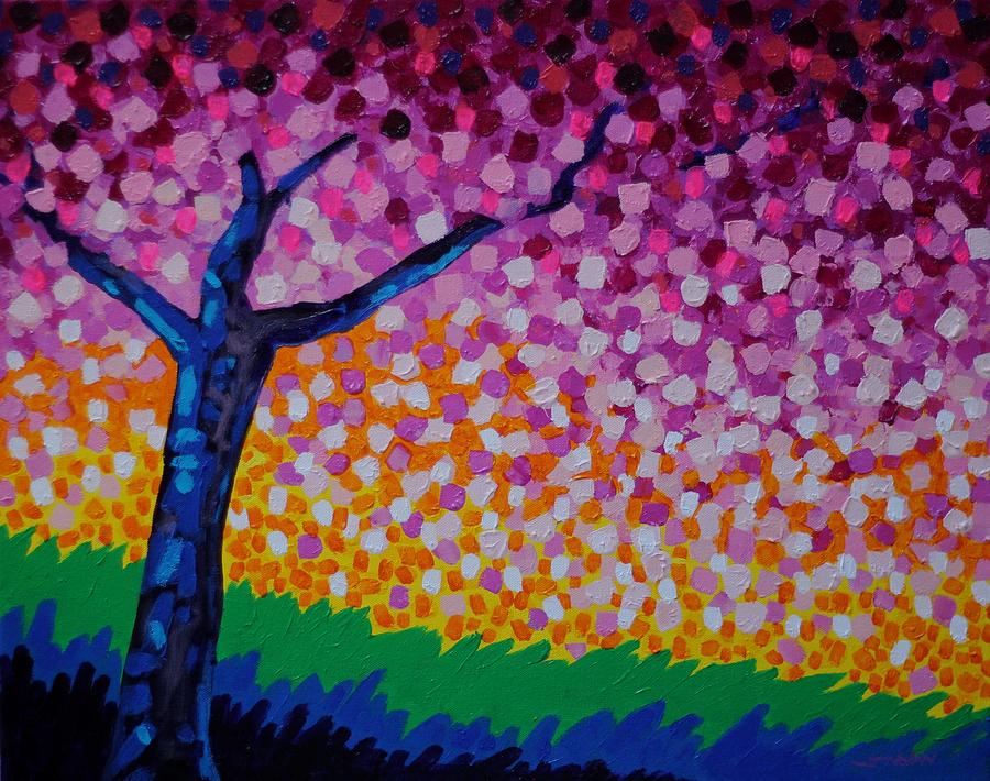 Cottage Painting - Cherry Blossom Tree by John  Nolan