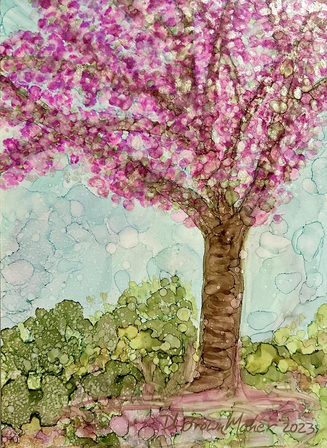 Cherry Blossoms Painting by Deb Brown Maher