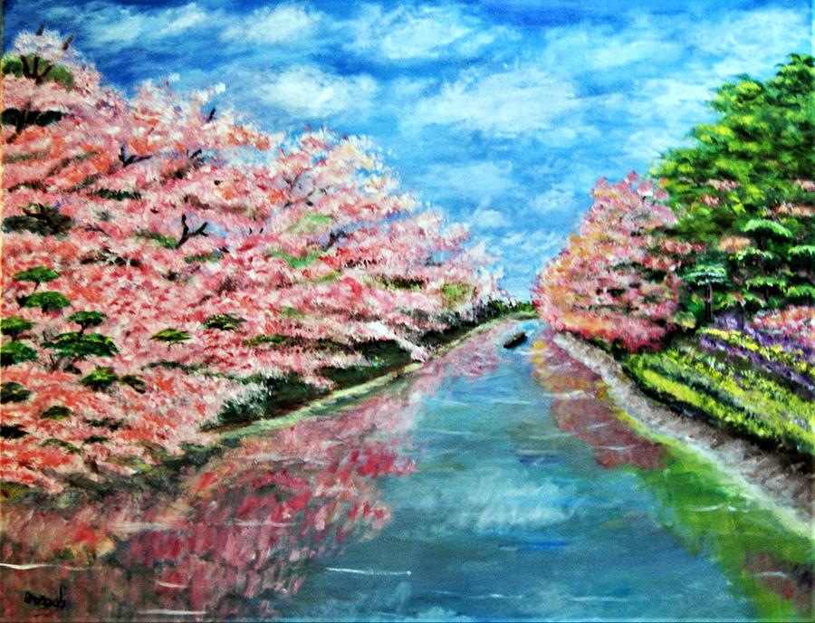 Cherry Blossoms Painting by Gregory Dorosh
