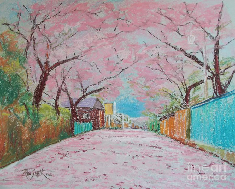 Cherry Blossoms in  Vancouver  Pastel by Rae  Smith PAC