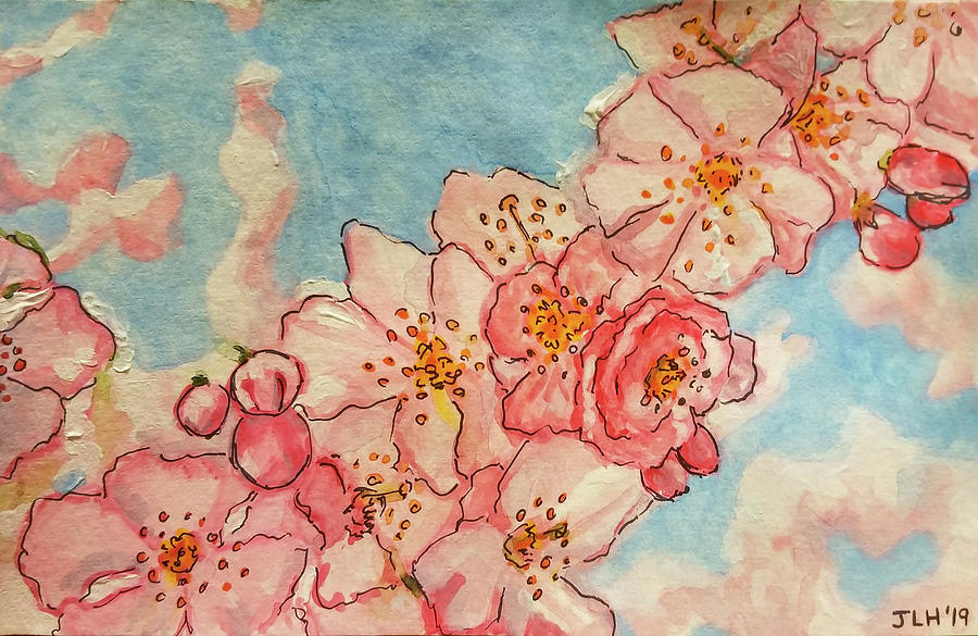 Cherry Blossoms Painting by Jean Haynes