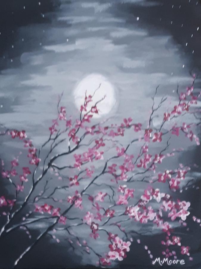 Cherry Blossoms Painting by Marlene Moore