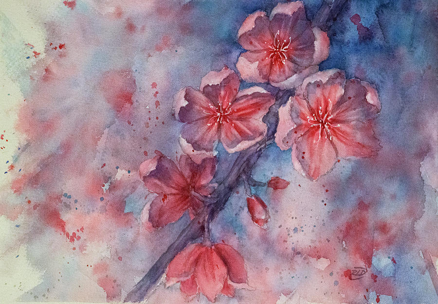 Cherry Blossoms Painting by Rebecca Davis