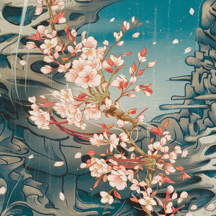 Flower Digital Art - Cherry Blossoms Sakura #82 by Tom Museum