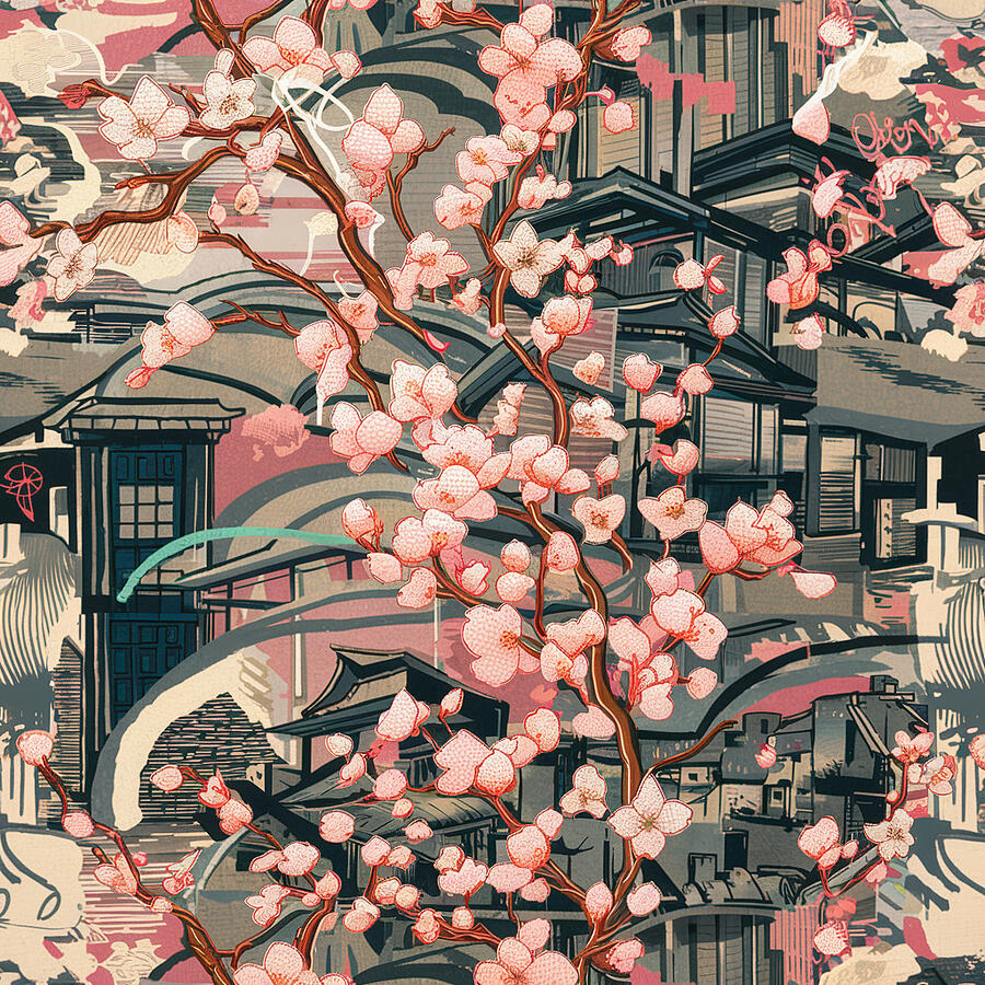 Flower Digital Art - Cherry Blossoms Sakura #83 by Tom Museum
