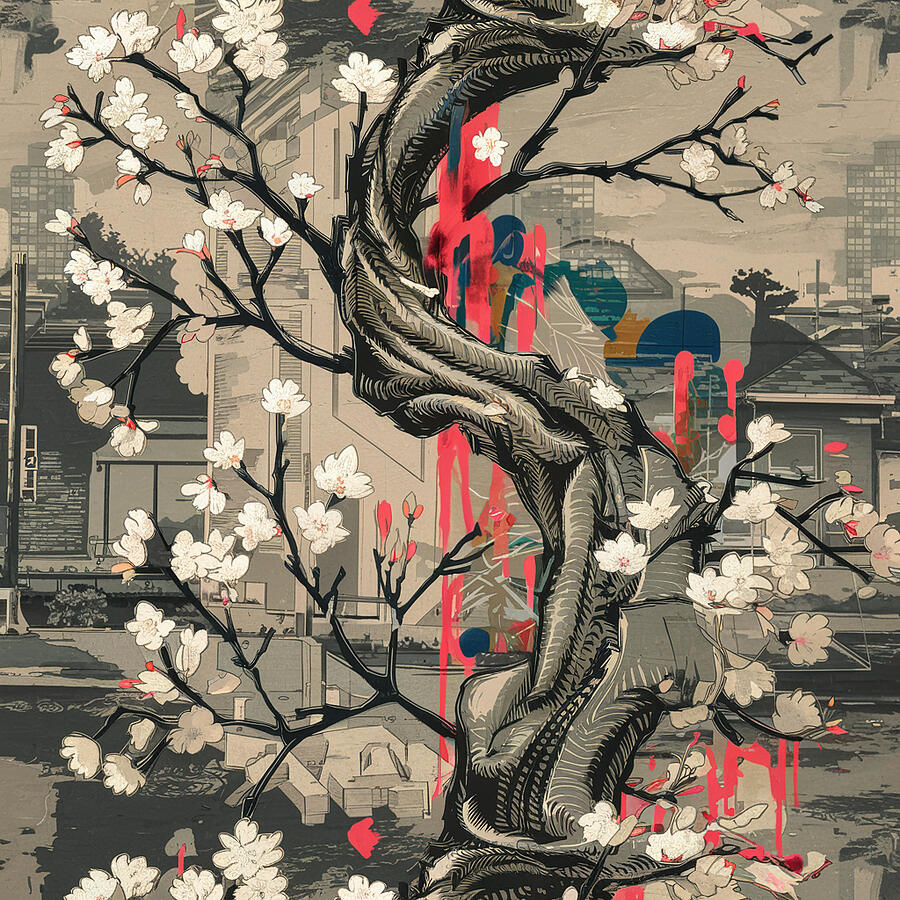 Nature Digital Art - Cherry Blossoms Sakura #85 by Tom Museum