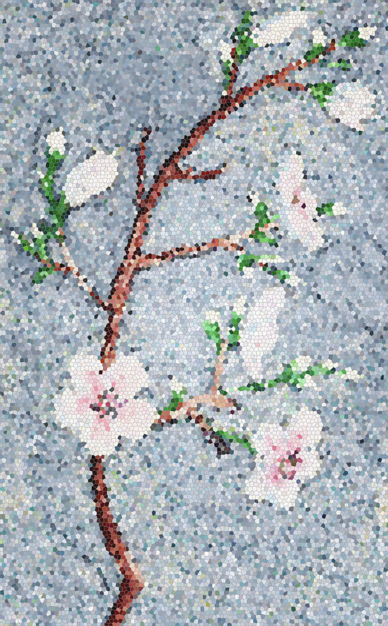 Cherry Blossoms Spring Mosaic Decor II Painting by Irina Sztukowski