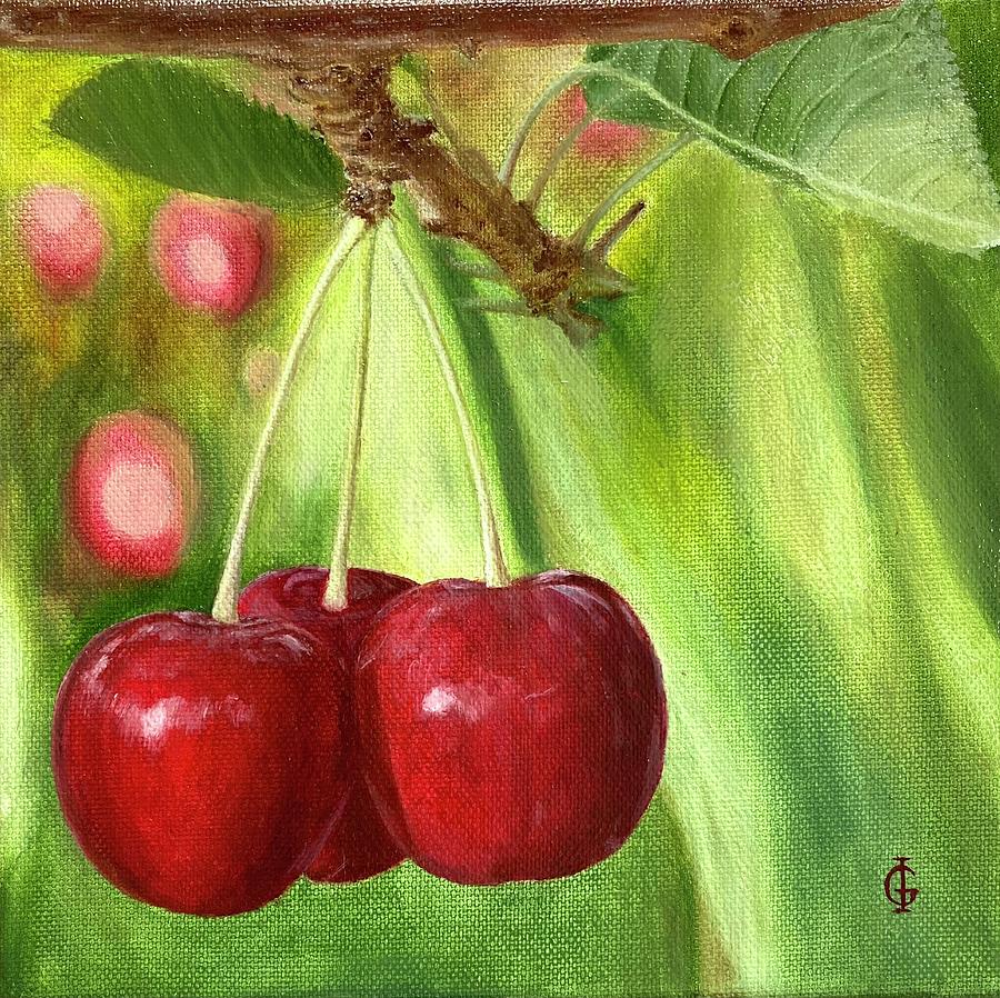 Cherry family Painting by Ieva Graudina - Fine Art America