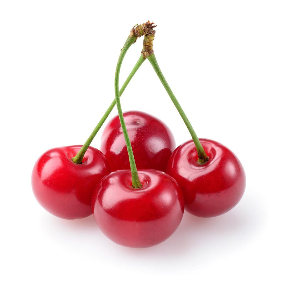 Cherry isolated on white Photograph by Tim UR