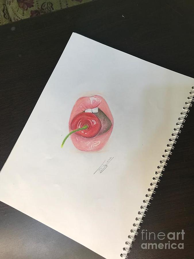 Cherry Lips Drawing By Shimaa Soliman Fine Art America