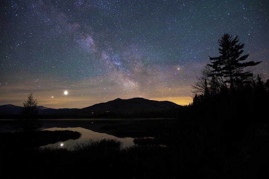 Cherry Pond Milky Way Silhouette Photograph by White Mountain Images