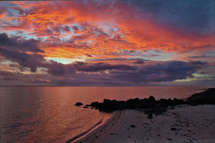 Cherry Red Polynesian Sunset Photograph