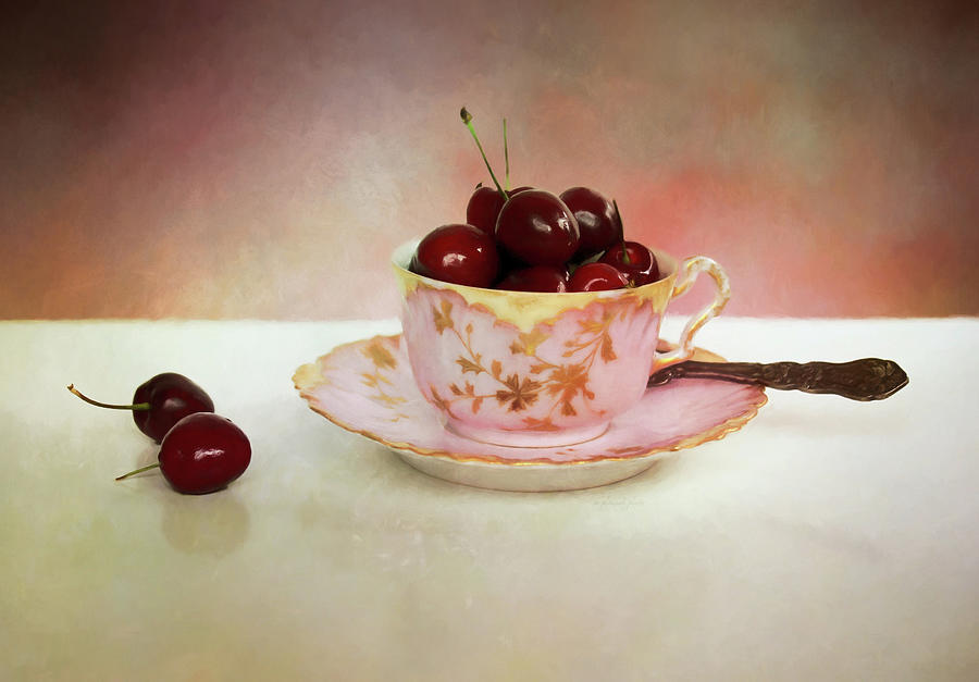 Cherry Tea Digital Art by Joanna Kovalcsik