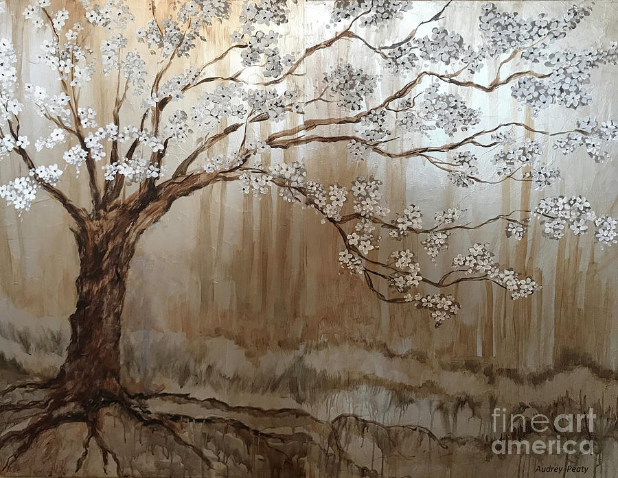 Cherry Tree  Painting by Audrey Peaty