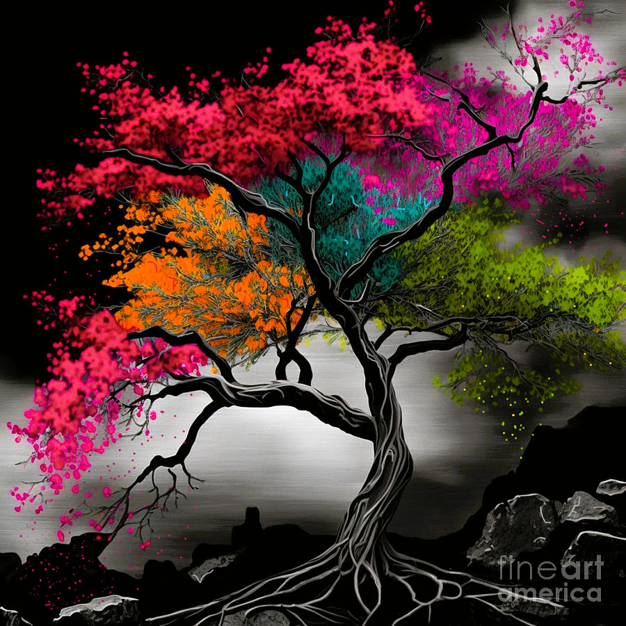 Cherry Tree Digital Art by Crystal Stagg
