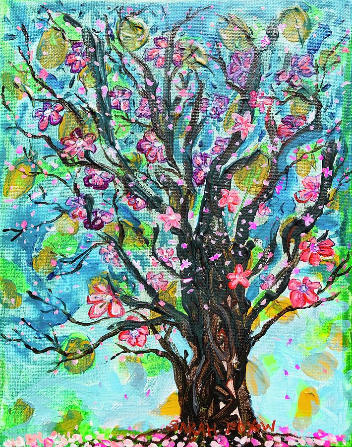 Cherry Tree in an Orchard Painting by Sarah Fox Wangler - Fine Art America