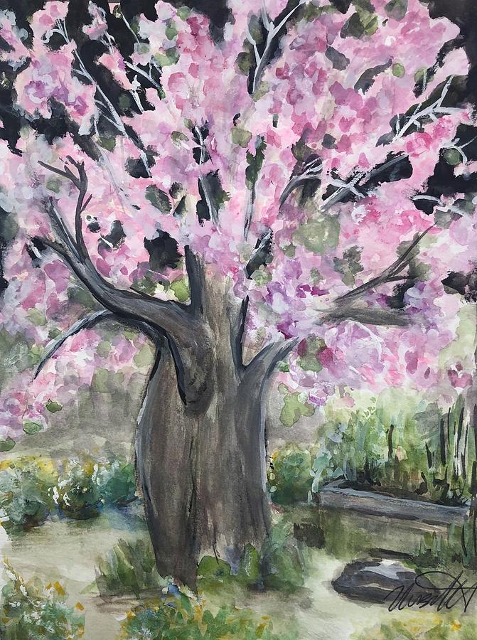 Cherry Tree Painting by Ursula Baker - Fine Art America