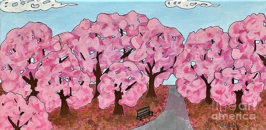 Cherry Trees Painting by Wendy Golden