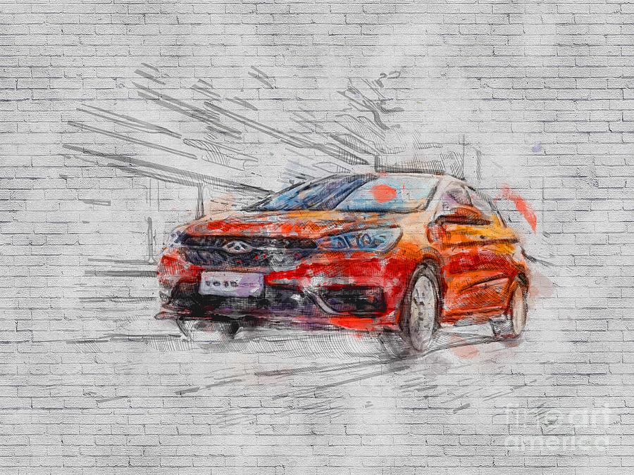 Chery Arrizo 5 Sport street 2018 cars motion blur Mixed Media by Ashtyn ...