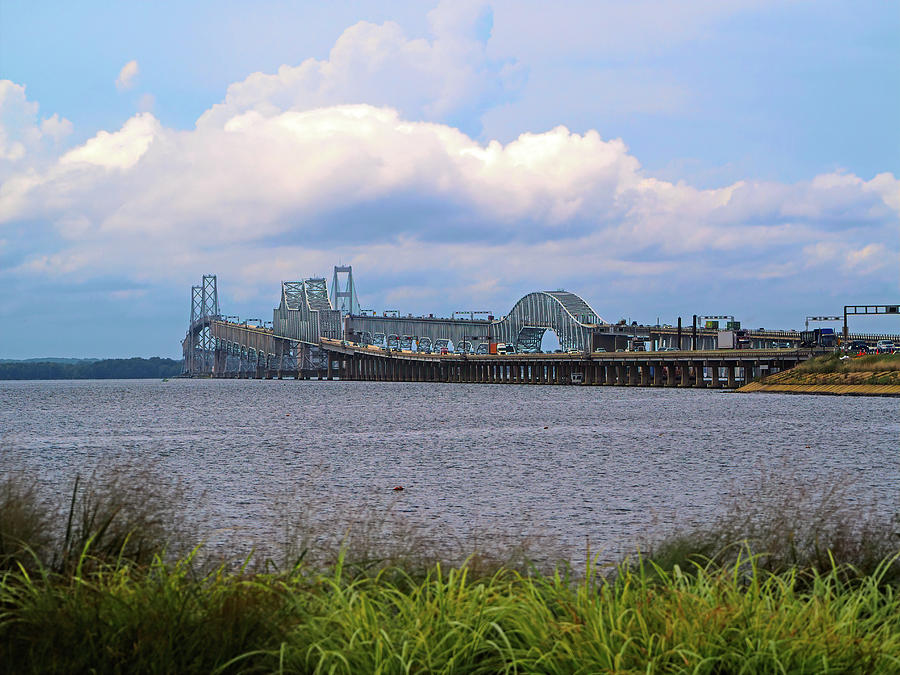 Chesapeake Bay Bridge from Kent Island Photograph by Bill Swartwout