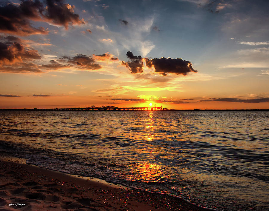 Chesapeake Bay Bridge Sunset 2 Photograph by Glenn Thompson | Fine Art ...