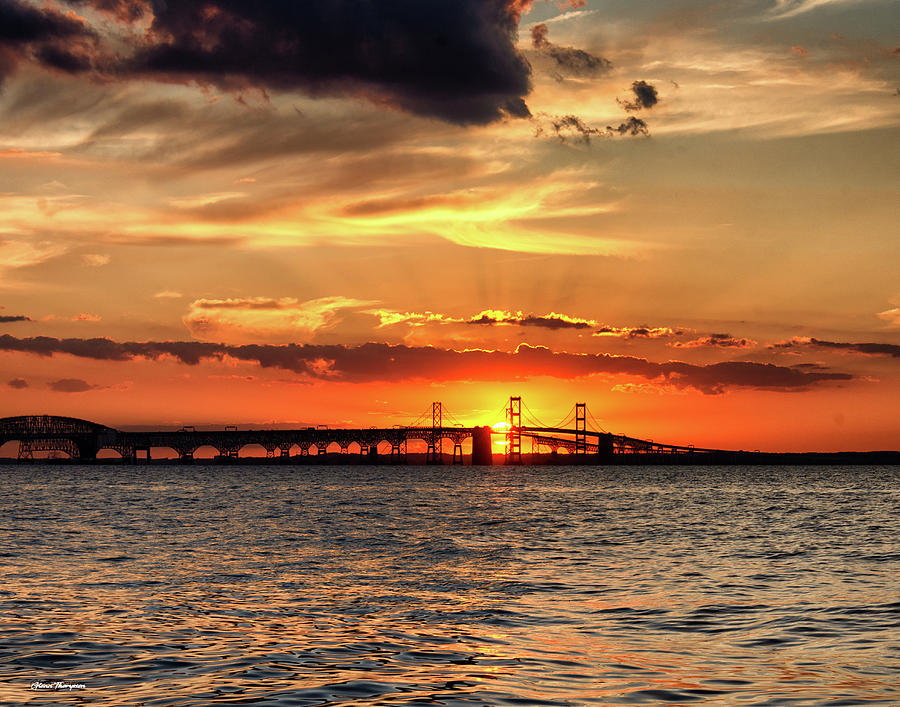 Chesapeake Bay Bridge At Sunset Photograph By Mountain Dreams | Fine