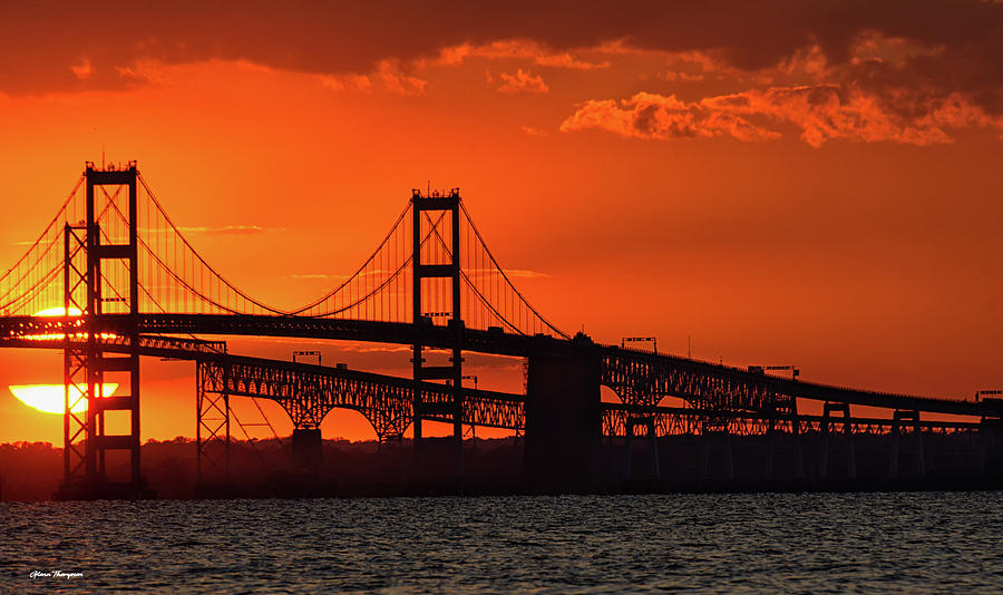 Chesapeake Bay Bridge Sunset 5 Photograph By Glenn Thompson Pixels   Chesapeake Bay Bridge Sunset 5 Glenn Thompson 