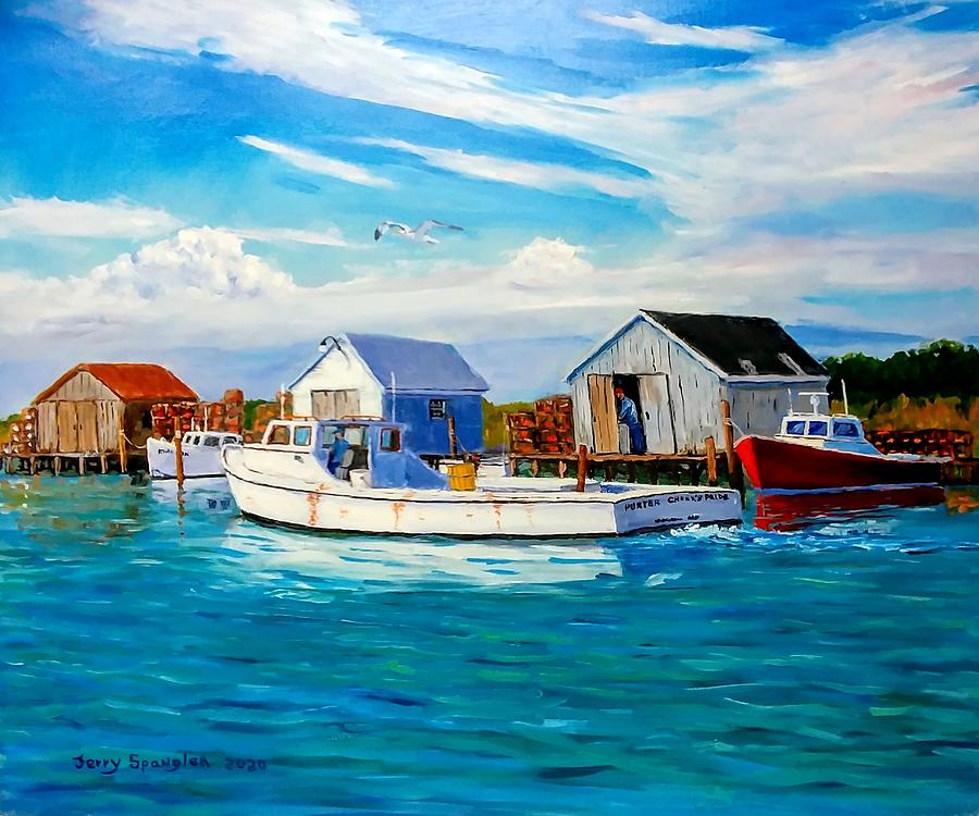 Chesapeake Bay Crab Boat Painting by Jerry SPANGLER - Pixels