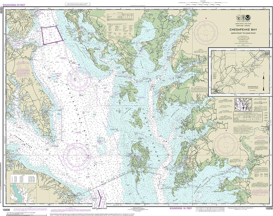 Chesapeake Bay Smith Point To Cove Point Nautical Chart 12230 Digital 