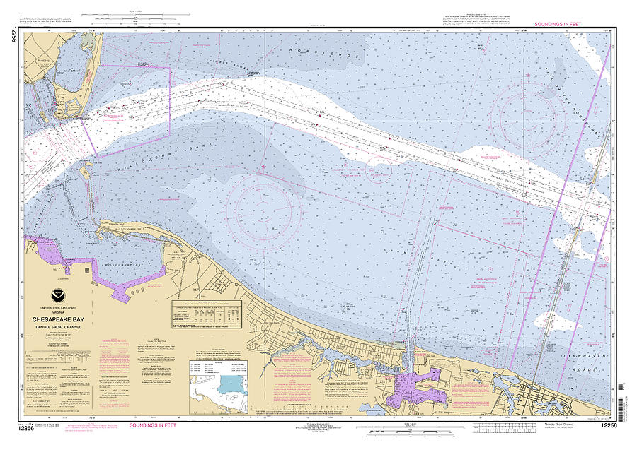 Chesapeake Bay Thimble Shoal Channel, NOAA Chart 12256 Digital Art by Nautical Chartworks