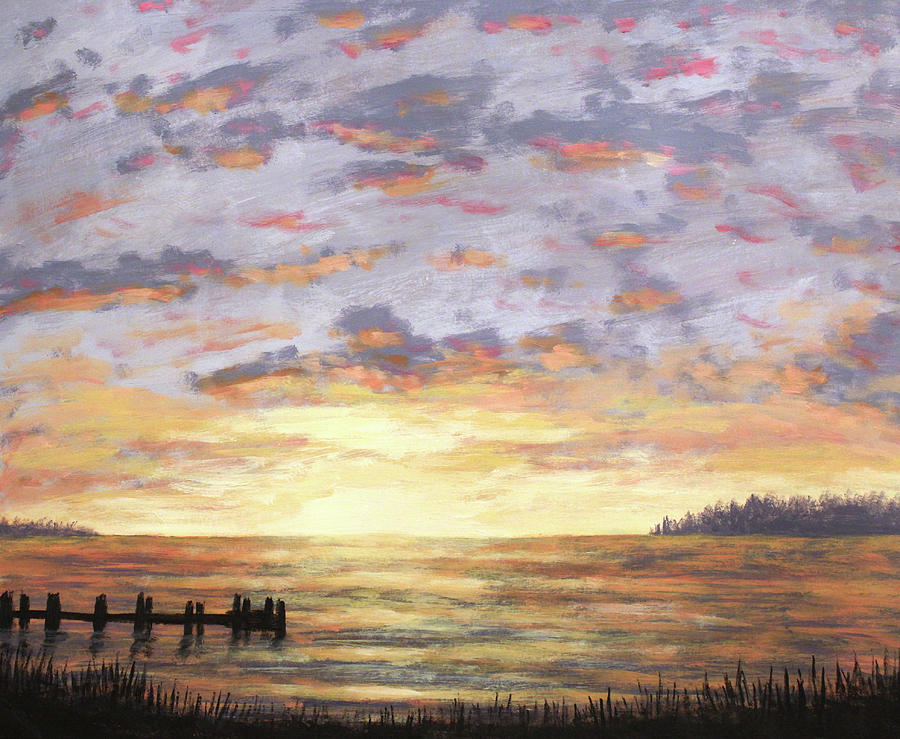 Chesapeake Cove Sunset Painting By Matthew Hannum - Fine Art America